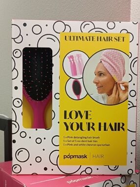 Pink Ultimate Hair Set - Detangling Brush & Spa Turban